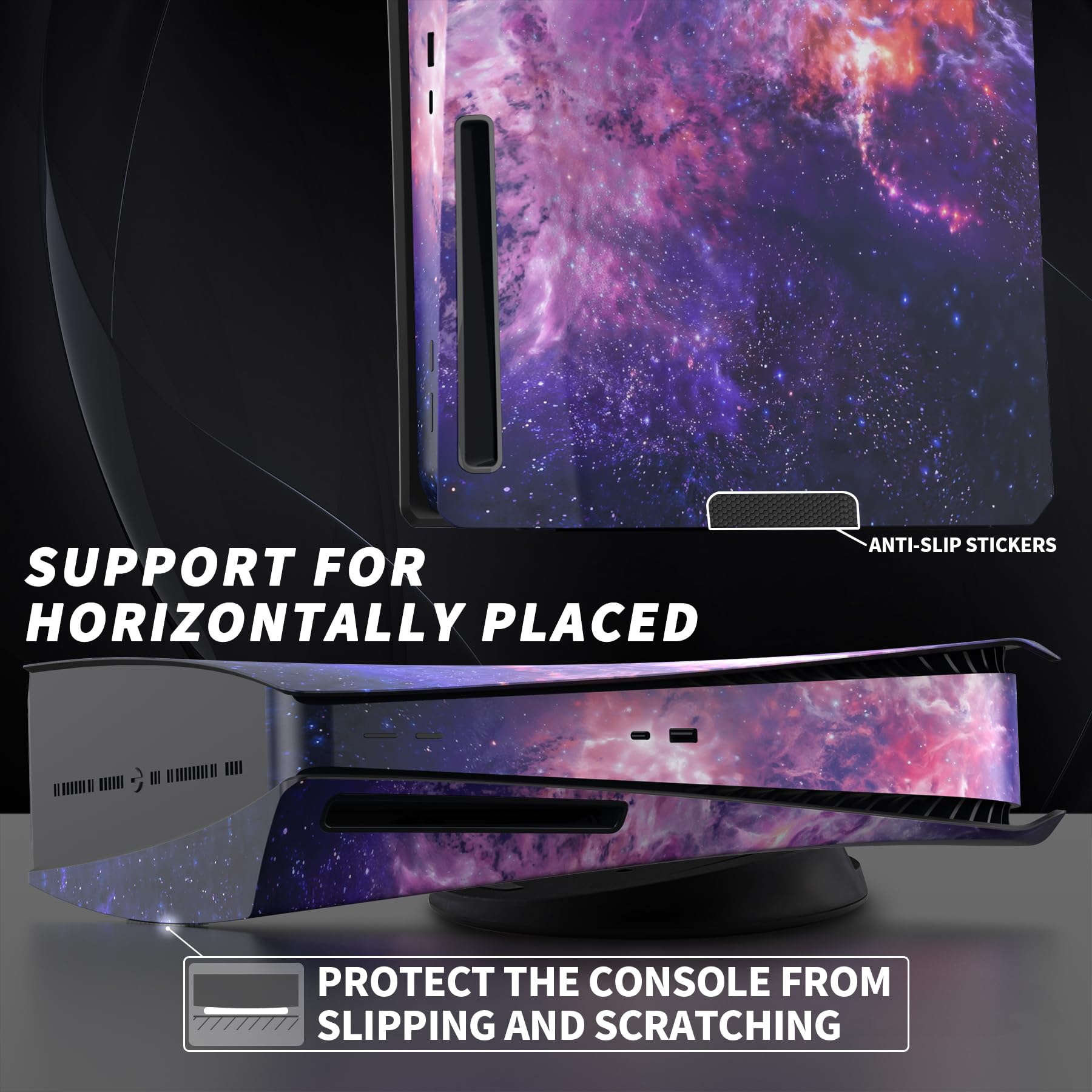 eXtremeRate eXcover Górna Dolna Pokrywa do ps5 Console Disc Edition | Wymiana Płyta Czołowa Backplate Shell Powłoka Kompatybilna z ps5 Wersja Disc Disc—Bez Konsola,Nebula Galaxy