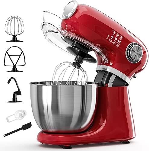 Kismile 5.5QT Tilt-Head Stand Mixer, 12-Speed Electric Kitchen Mixer with