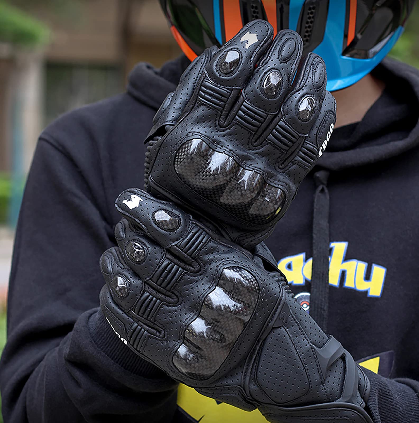WANGFENG Gants de Moto Tout-Terrain équipement de Cavalier Quatre Saisons d'équitation Gants d'écran Tactile Respirants Anti-Chute Hommes