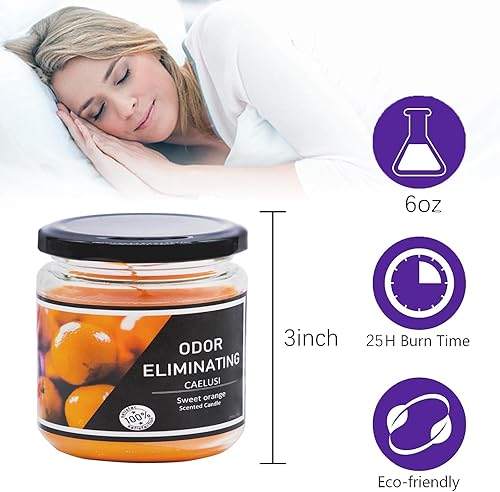 Miniatura 3 de Velas aromáticas de cítricos para el hogar, velas de soja de 6 onzas, 25 horas de combustión, vela de aromaterapia para hombres y mujeres, regalos
