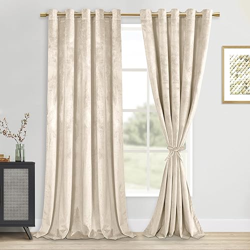 Miniatura 44 de DWCN Cortinas de Terciopelo - Cortinas de Ventana que Oscurecen la Habitación y Bloquean la Luz para Cuarto de Bebé, Dormitorio, Sala de Estar,