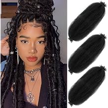 Springy Afro Twist Hair 18 Inch 3 Packs, Pre Fluffed Spring Twist Pre Separated Wrapping Hair for Soft Locs Hair Extensions 18 Inch Pack of 3, 1B#