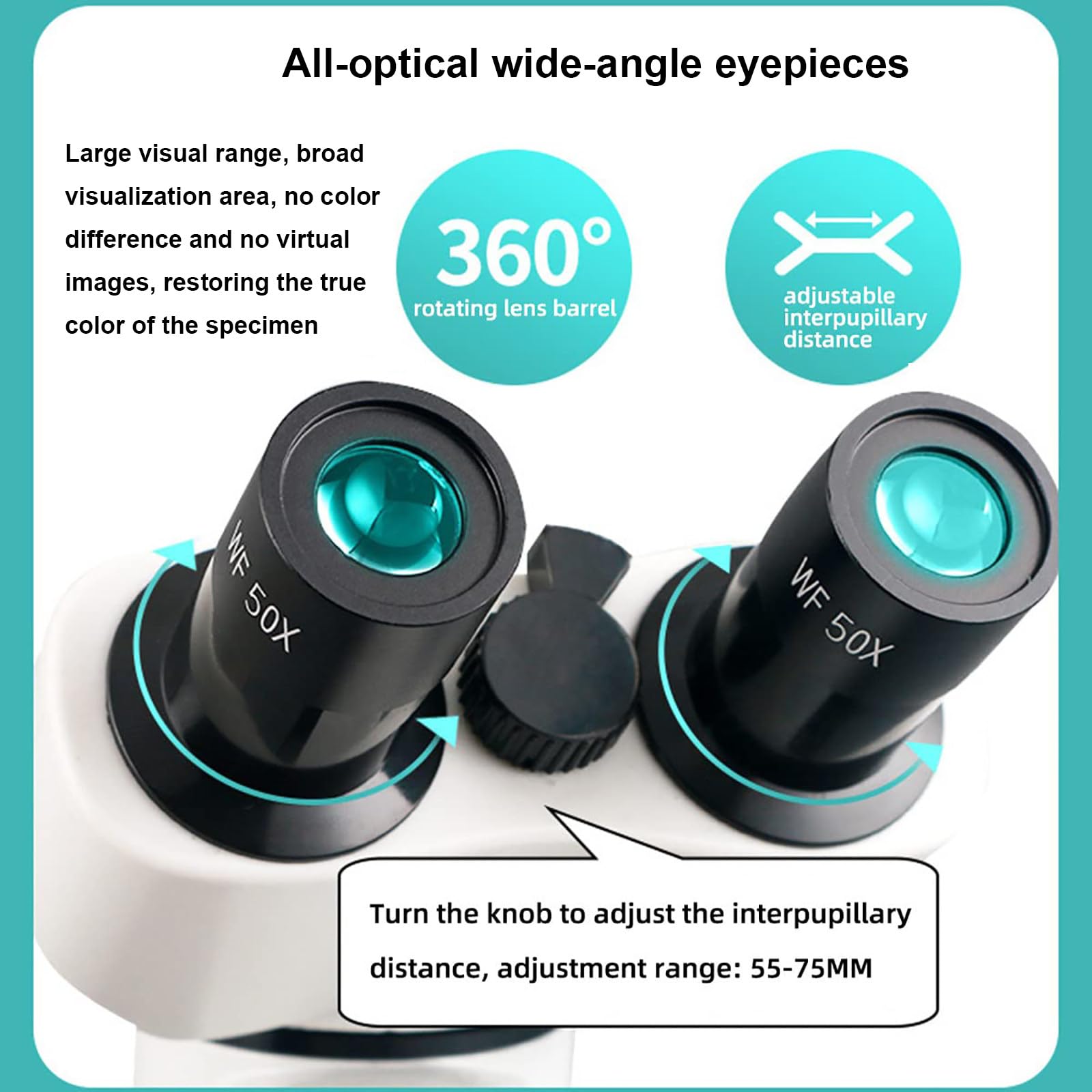 Microscopio De InvestigacióN De Laboratorio Profesional (30000X- 50000X-70000X), Microscopio Compuesto para Adultos/Estudiantes, Luz LED Ajustable, Ajuste Coaxial Grueso Y Fino,70000X