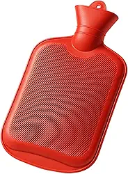 Bolsa Térmica Compressa de Água Quente ou Fria 500ml para Cólica Sinusite Lesões Recuperação Muscular Relaxamento Material Borracha Resistente Anti Vazamento Fechamento com Rosca (Vermelho)