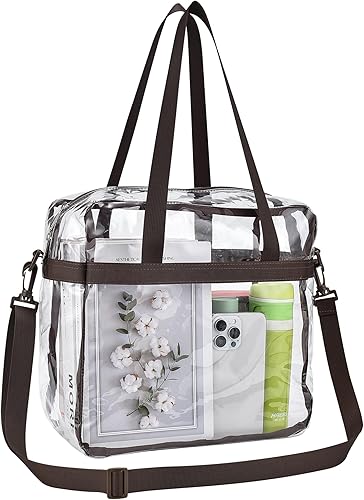 Vista 452 de Oraben Bolsa transparente transparente aprobada para estadios de 12 x 6 x 12 pulgadas, bolsa de estadio para trabajo, juegos deportivos, gimnasio