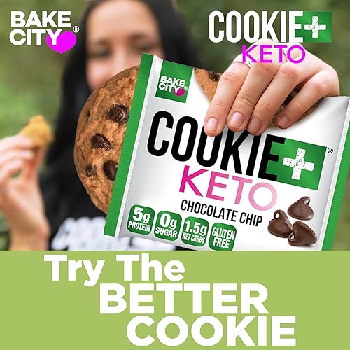 Miniatura 16 de Bake City Cookie Plus Keto | Galletas de capuchino de 1 onza (paquete de 12), sin gluten, 0.00 oz de azúcar, solo 0.06 oz de carbohidratos netos,