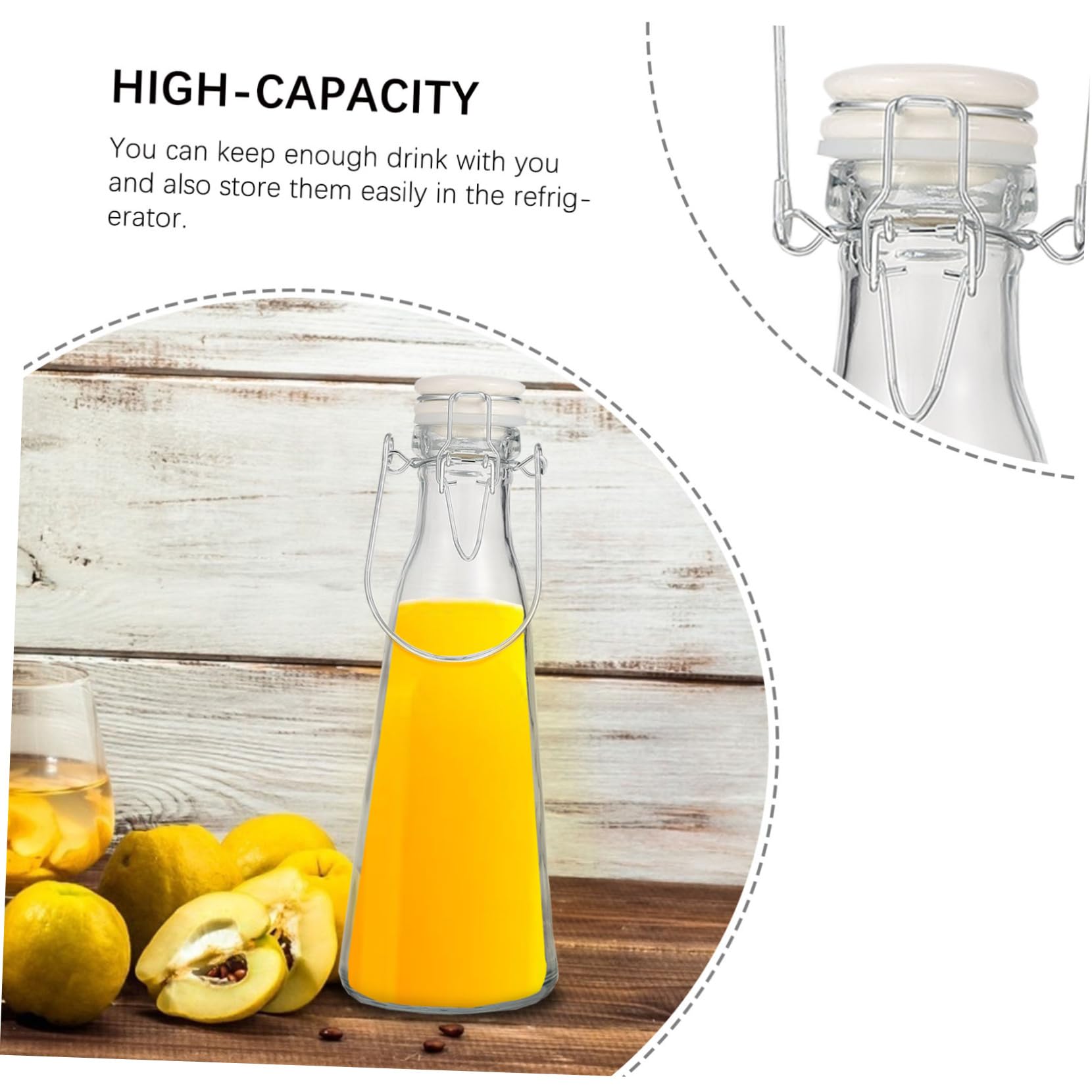 2piezas Botellas Extra Gruesas De Bebida Transparentes Fiables Para Leche Agua Diseño Simple Práctico