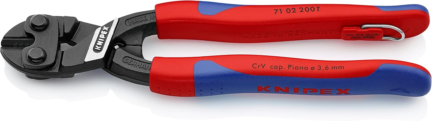 Knipex 71 02 200 T Compact Bolt Cutters "CoBolt" 7,87" with tether attachment point