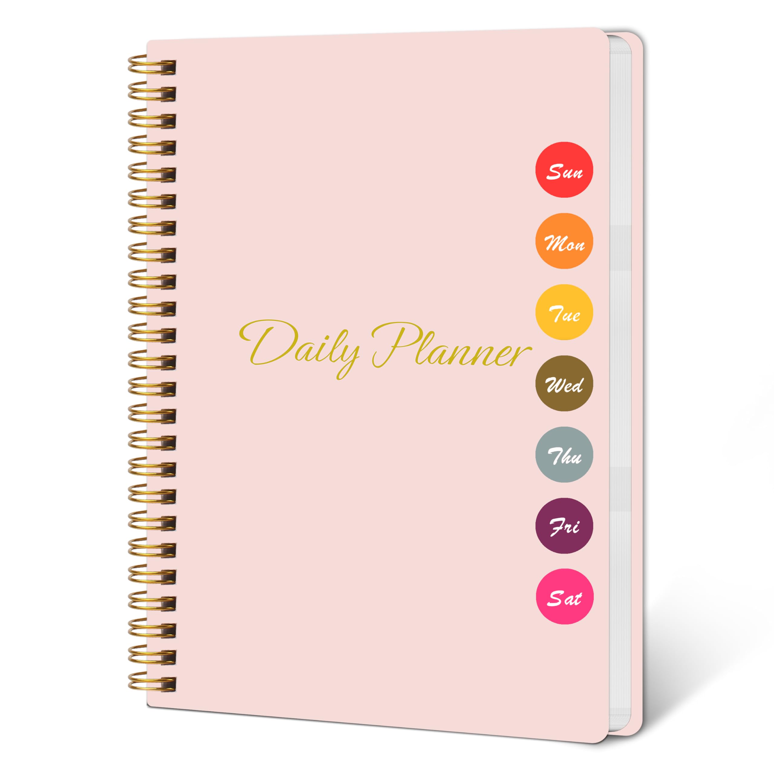 Daily Weekly Planner with Hourly Schedules, To Do List, Daily Planner for Office and Personal Organizer - Flexible PVC Cover, 5.5" X 8.5", pink โ image 1
