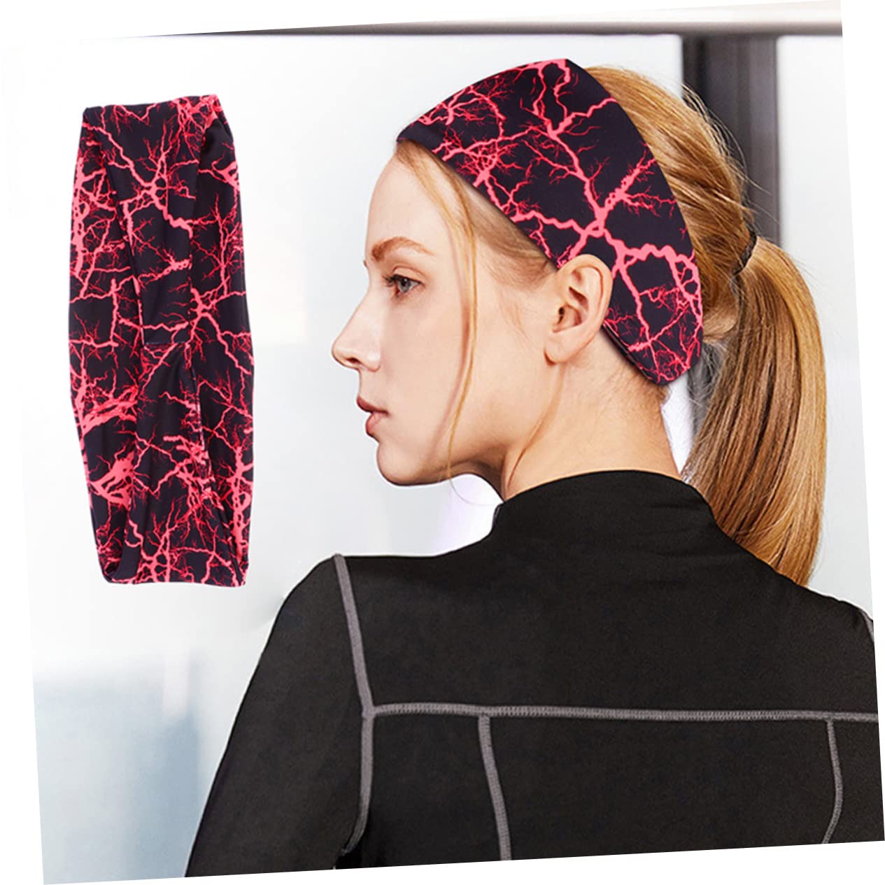 BESPORTBLE 10stücke Sport Haarband Atmungsaktive Schweißbänder Für Training Unisex Elastisch Für Yoga Laufen Basketball Und Fitness Blitzrot Und Blitzblau