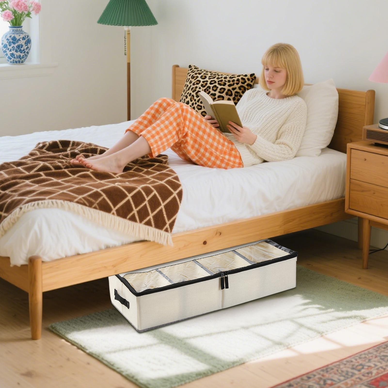 Transparente Schuh-Aufbewahrungsbox mit herausnehmbarer Trennwand, stapelbar für Schuhe, Kleidung, Spielzeug, ideal für Schlafzimmer, Wohnzimmer, Schrank und Kofferraum-Aufbewahrungslösungen