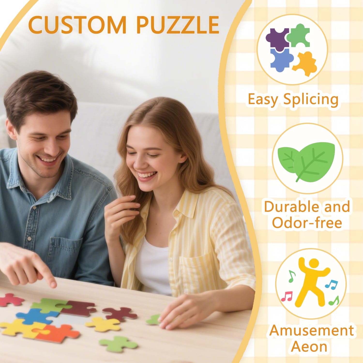 Custom Puzzle, Customize Puzzles from Photos with 120/200/300/500/1000/1500 Pieces, Personalized Wooden Jigsaw Puzzle Gifts for Family, Adults, Halloween, Christmas