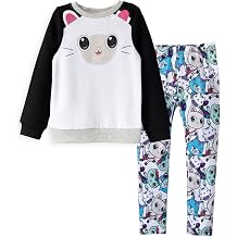 DREAMWORKS GABBYS DOLLHOUSE Pandy Paws Girls Sweatshirt and Leggings Outfit Set Toddler to Little Kid