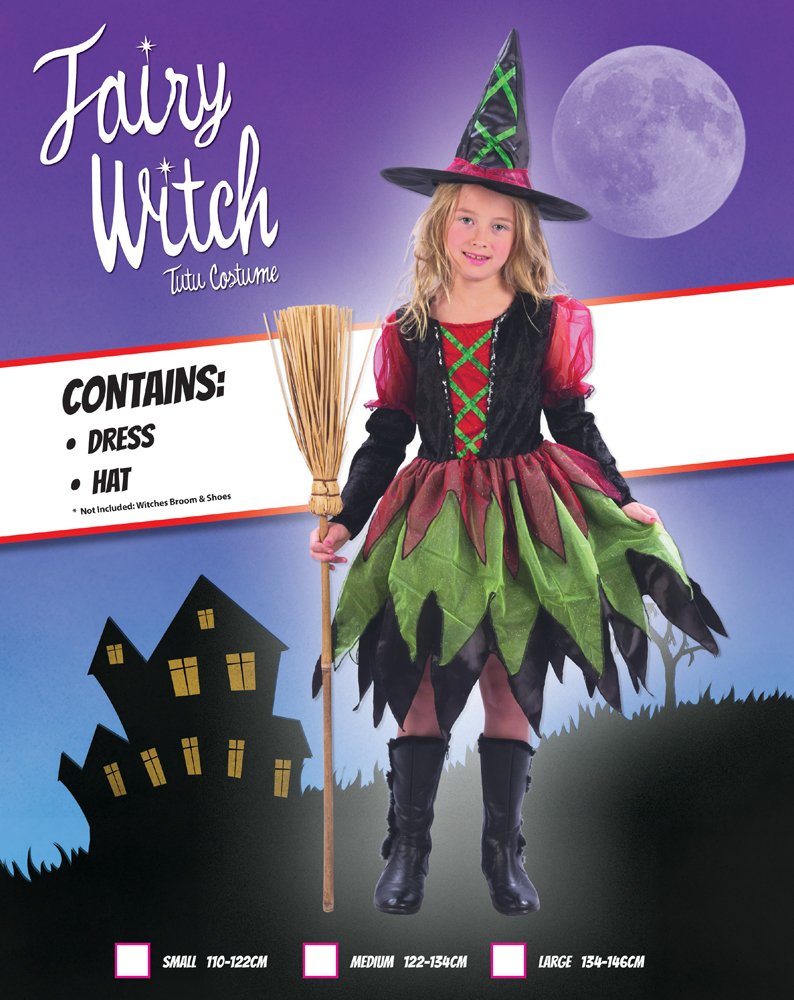Bristol Novelty Costume Strega Fata Tu Tu Per Bambina - Taglia Small (110-122 Cm) Con Vestito E Cappello - 6