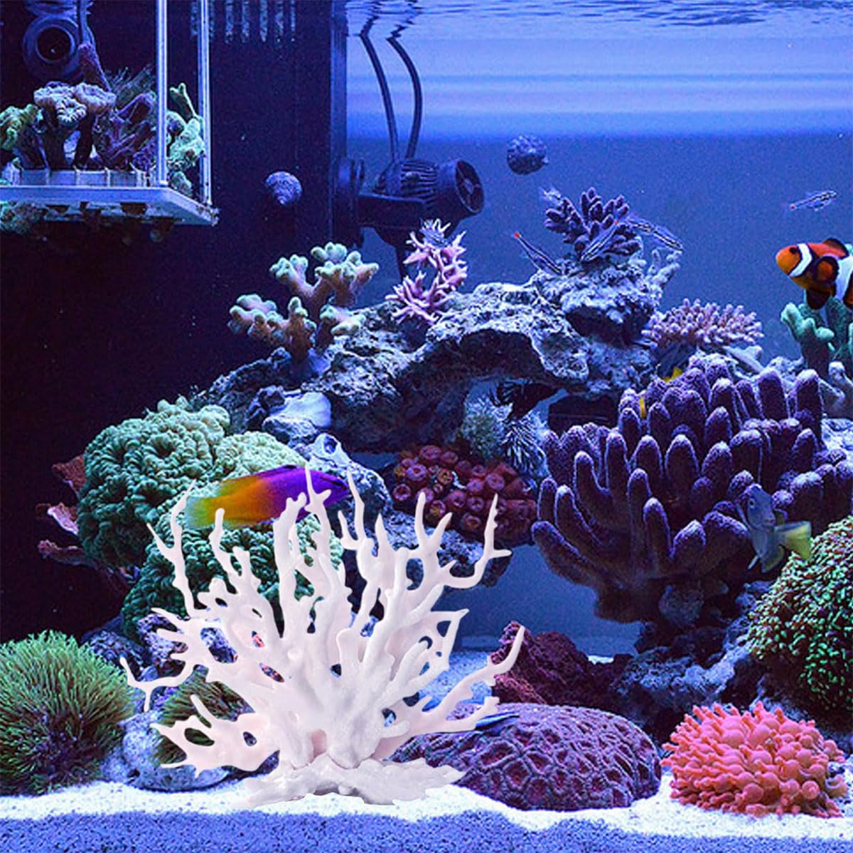Corallo Marino Artificiale in Resina Bianco Decorazione per Acquario Barriera Corallina
