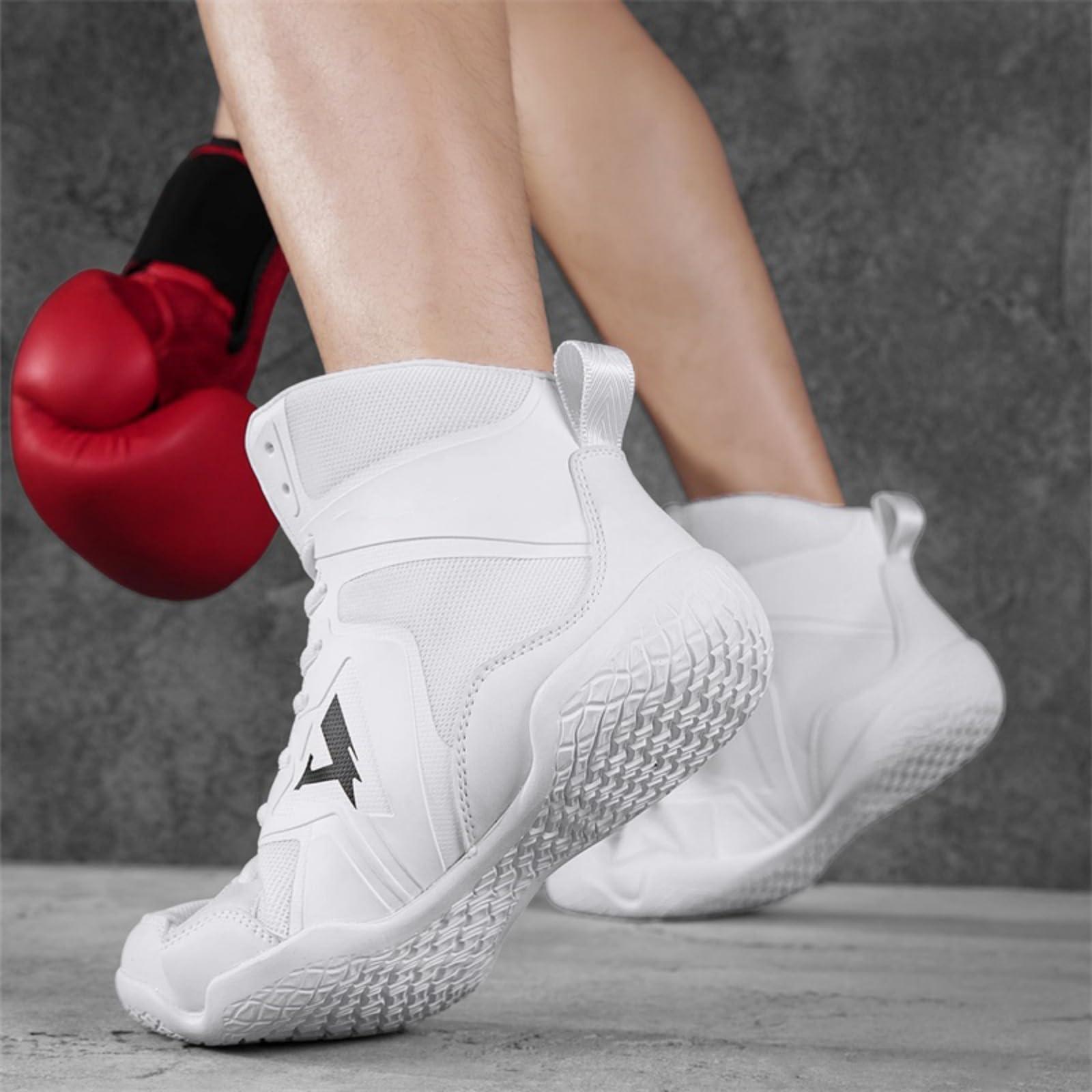 Chaussures Lutte Hommes Baskets Montantes pour Boxe Squats Fitness