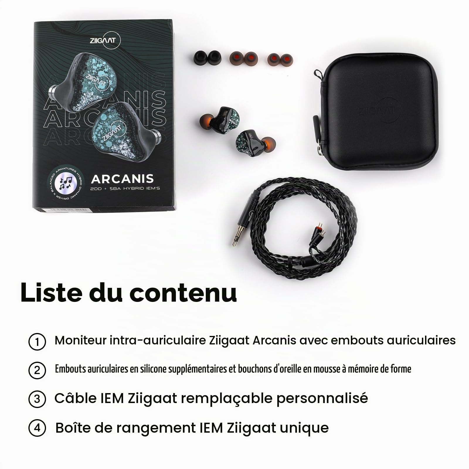 Linsoul ZiiGaat Arcanis Écouteur Intra-auriculaire Hybride 2DD+5BA