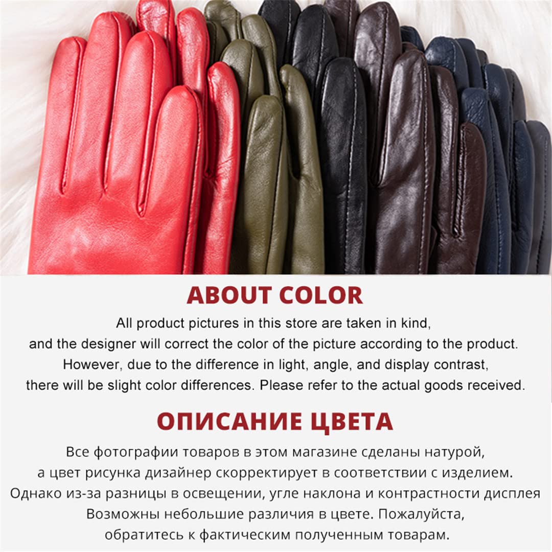 Yeuyyben Guanti Guanti In Pelle Da Donna Con Design A Tre Bottoni Pieghettati Guanti Invernali Da Donna Caldi Guanti Da Donna
