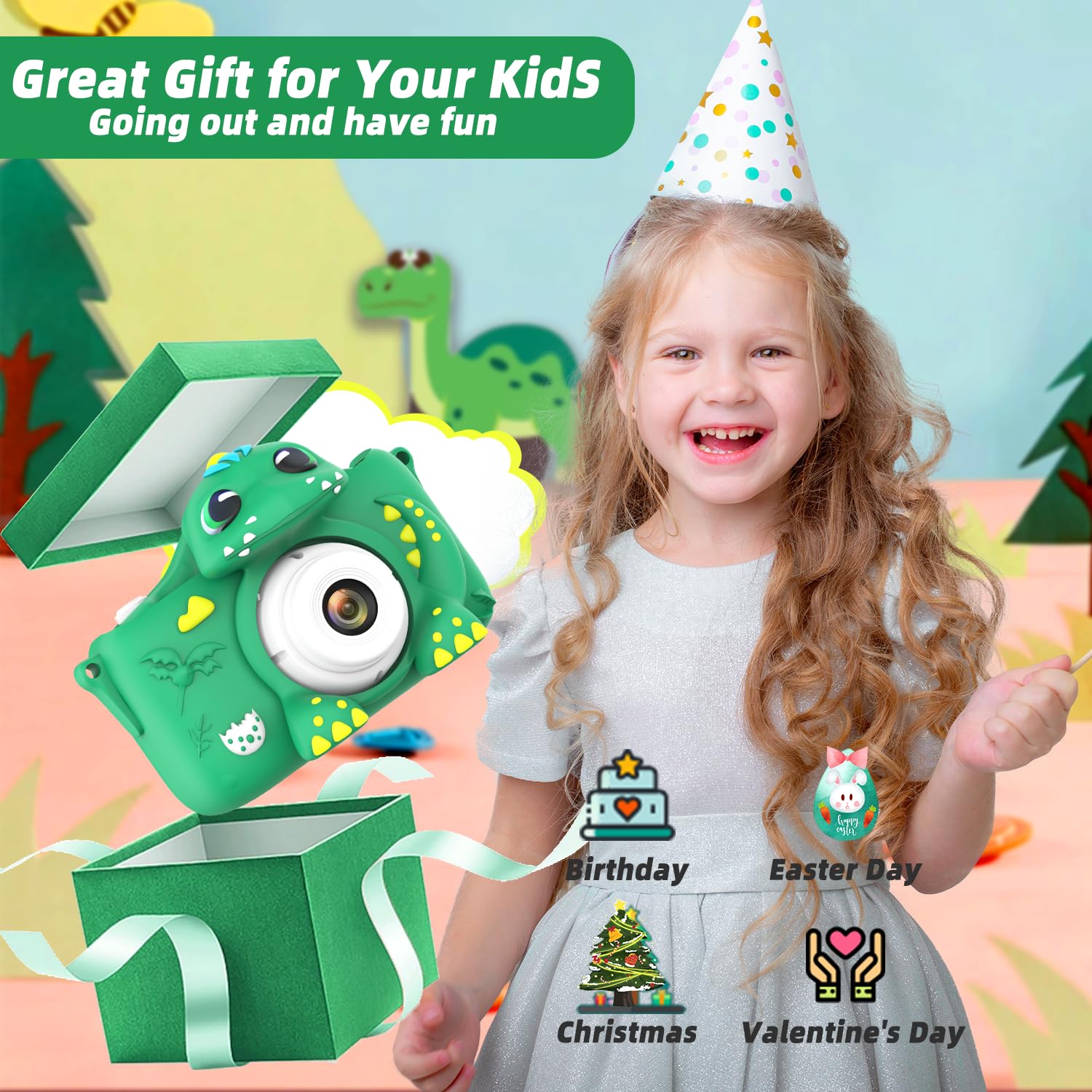 Fotocamere per bambini 2.0 Pollici Fotocamera Digitale 1080P HD Mini Macchina Fotografica Bambino con Carta 64GB Regalo Compleanno di 3-10 Anni Bambino per Ragazza Ragazzo