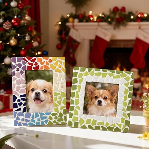 Miniatura 2 de Youway Style Azulejos de mosaico de vidrio para manualidades a granel, piezas de vidrio de mosaico roto de 7.05 oz para manualidades de mosaico de