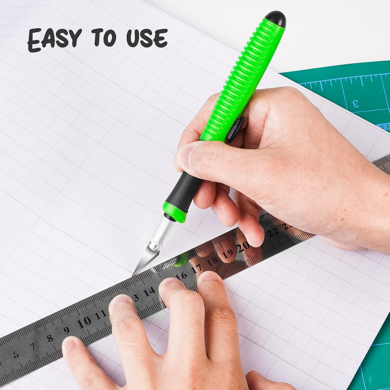 TIFICAL Craft Knife Retractable, 1 Pcs Precision Knife and 10-Pack #11 Blades, Hobby Knife with Textured Design and Rubber Handle, Exacto Knife for Art, Craft, Scrapbooking, Precision Cutting : Arts, Crafts & Sewing