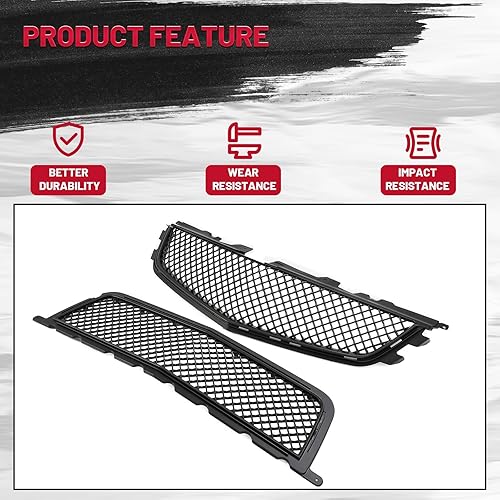 Miniatura 6 de HECASA Rejilla delantera superior e inferior compatible con Cadillac CTS-V CTSV 2008-2014 Coupe/Wagon/Sedan Reemplazo para 23345018 23185922