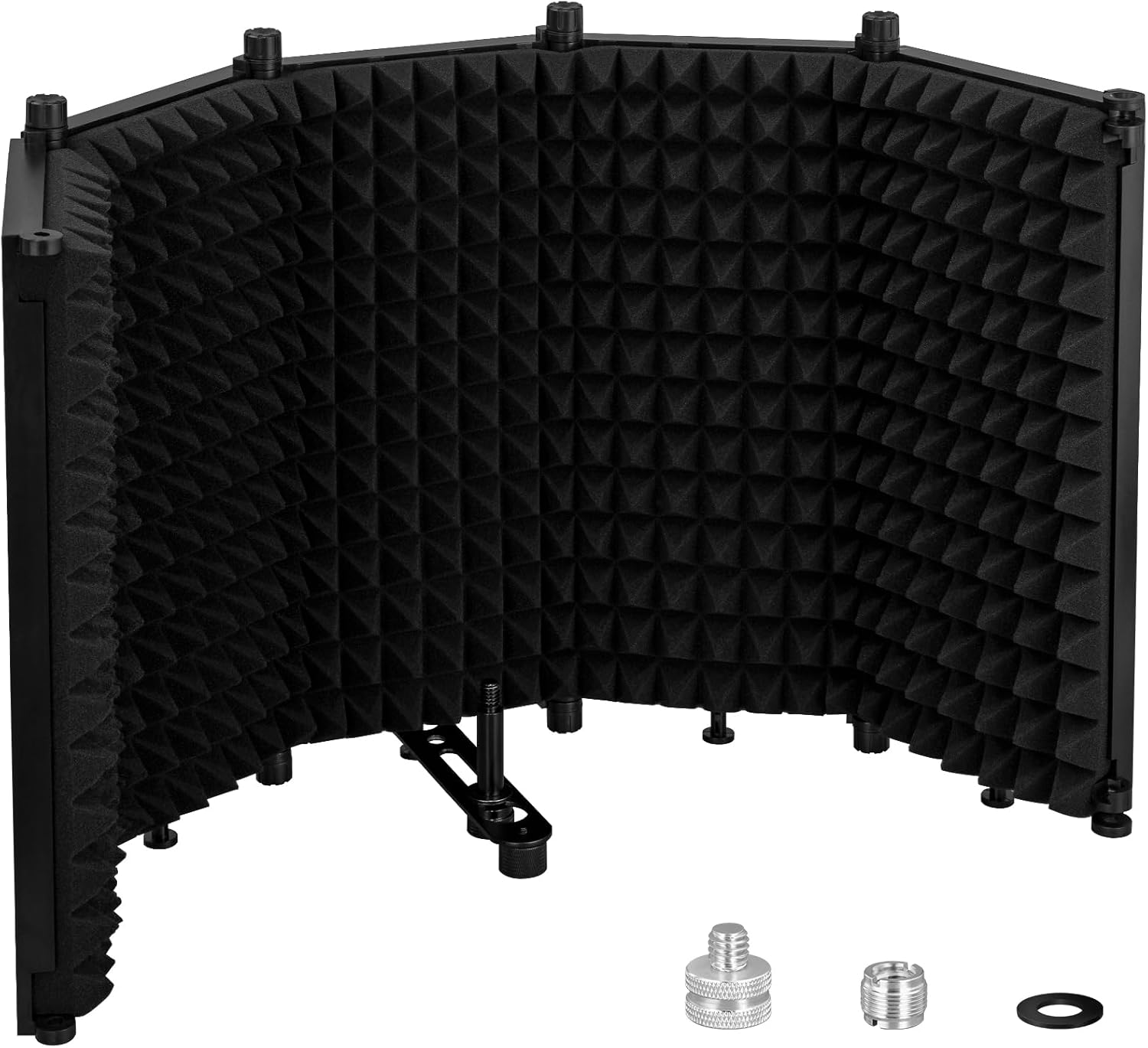 LZSIG Microphone Isolation Shield, Foldable Mic Shield with Triple Soundproof, Reflection Filter with 3/8″ and 5/8″ Threaded for Recording Studio, Podcasts, Singing, and Broadcasting – XL(30″x12.9″)
