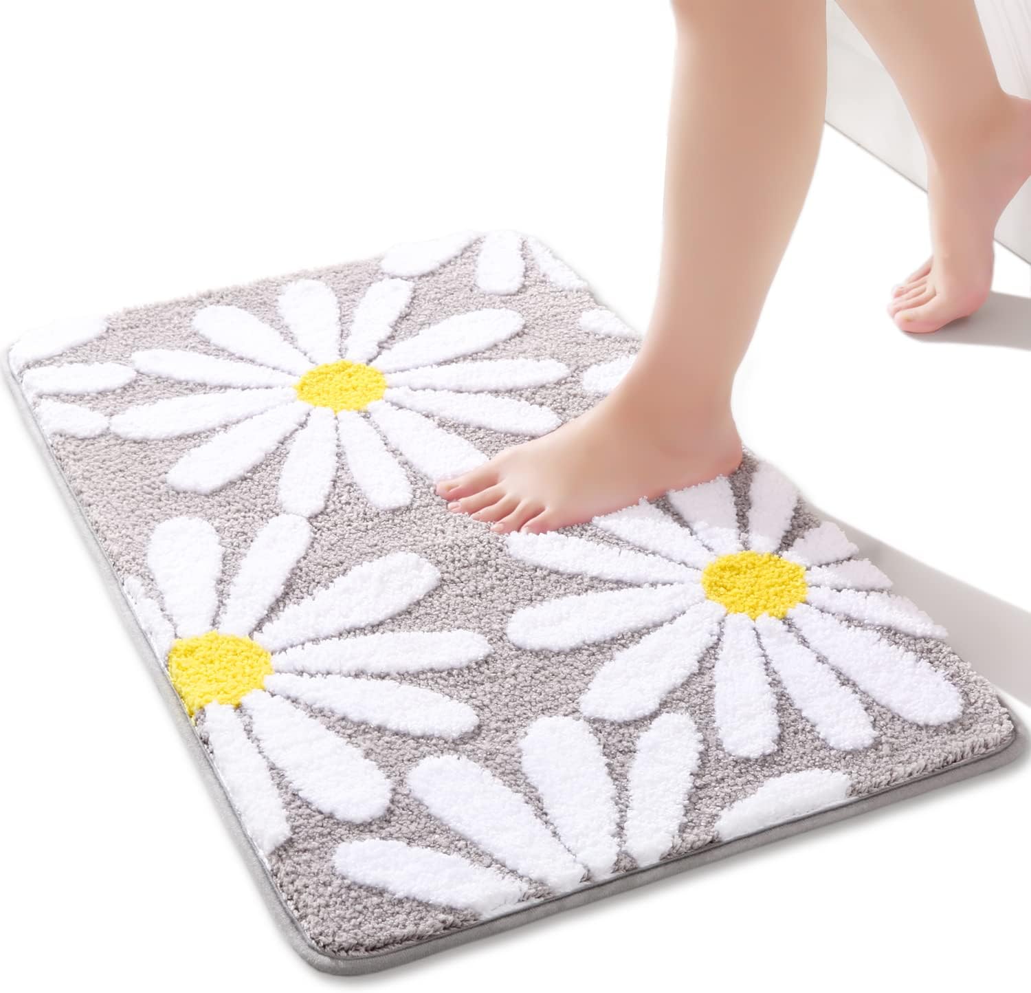 ORTIGIA Boho Sun Bath Mat Super Absorbent Bathroom Mats Semi Round