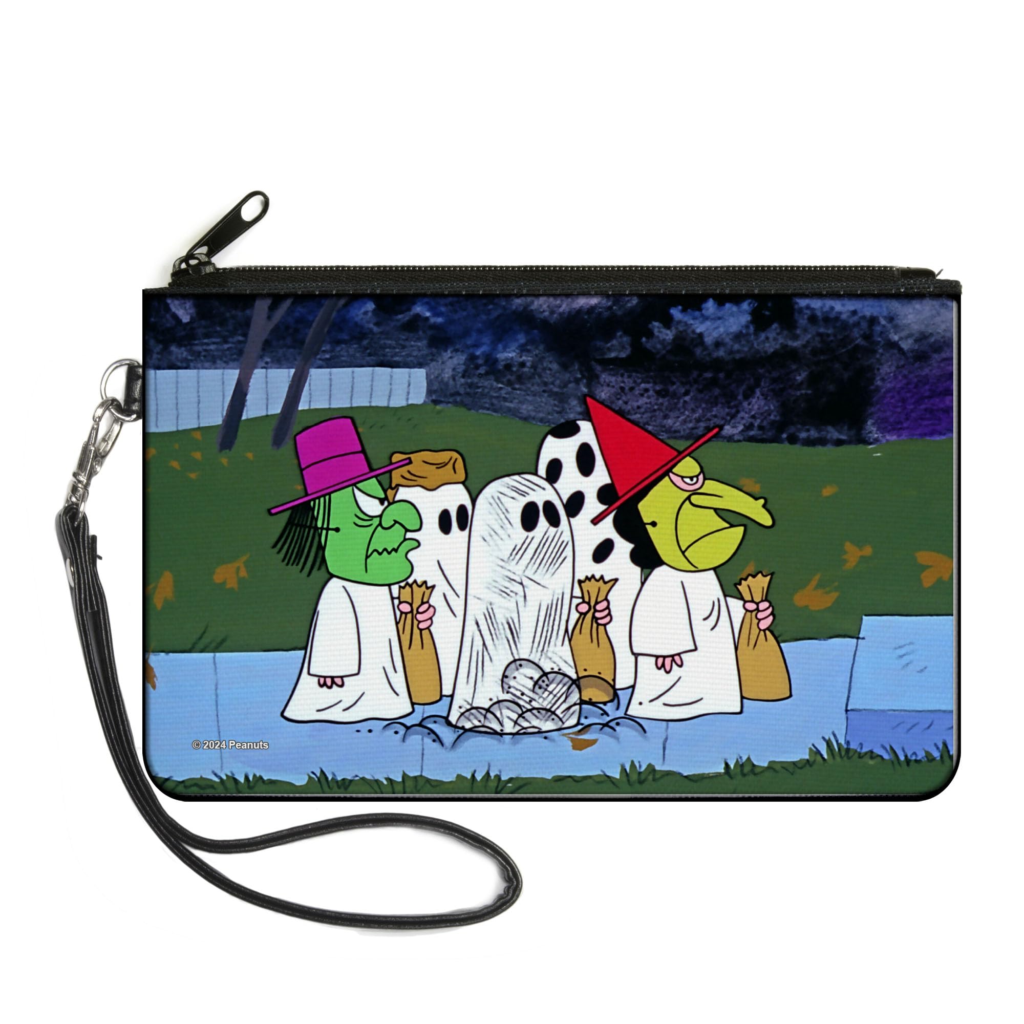 Buckle-Down Peanuts Wallet, Zip Clutch, Peanuts Gang Halloween Trick or Treat Group Pose, Canvas