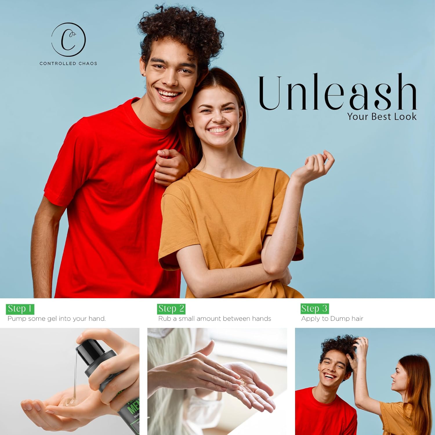 Controlled Chaos Curl Gel for Men - Hair Styling Gel For Wavy and Curly Hair With Shea Butter, Kiwi Extracts, Add Smoothness, Anti-frizz, Sulfate-Free Curl Gel (6oz) - Image 4