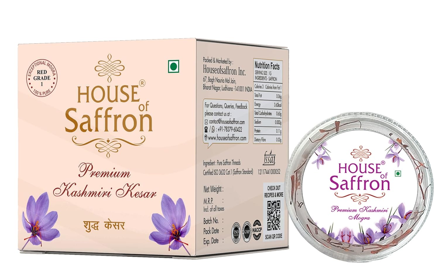House of Saffron 3grams Kashmir Saffron for Milk, Cooking, Pregnant