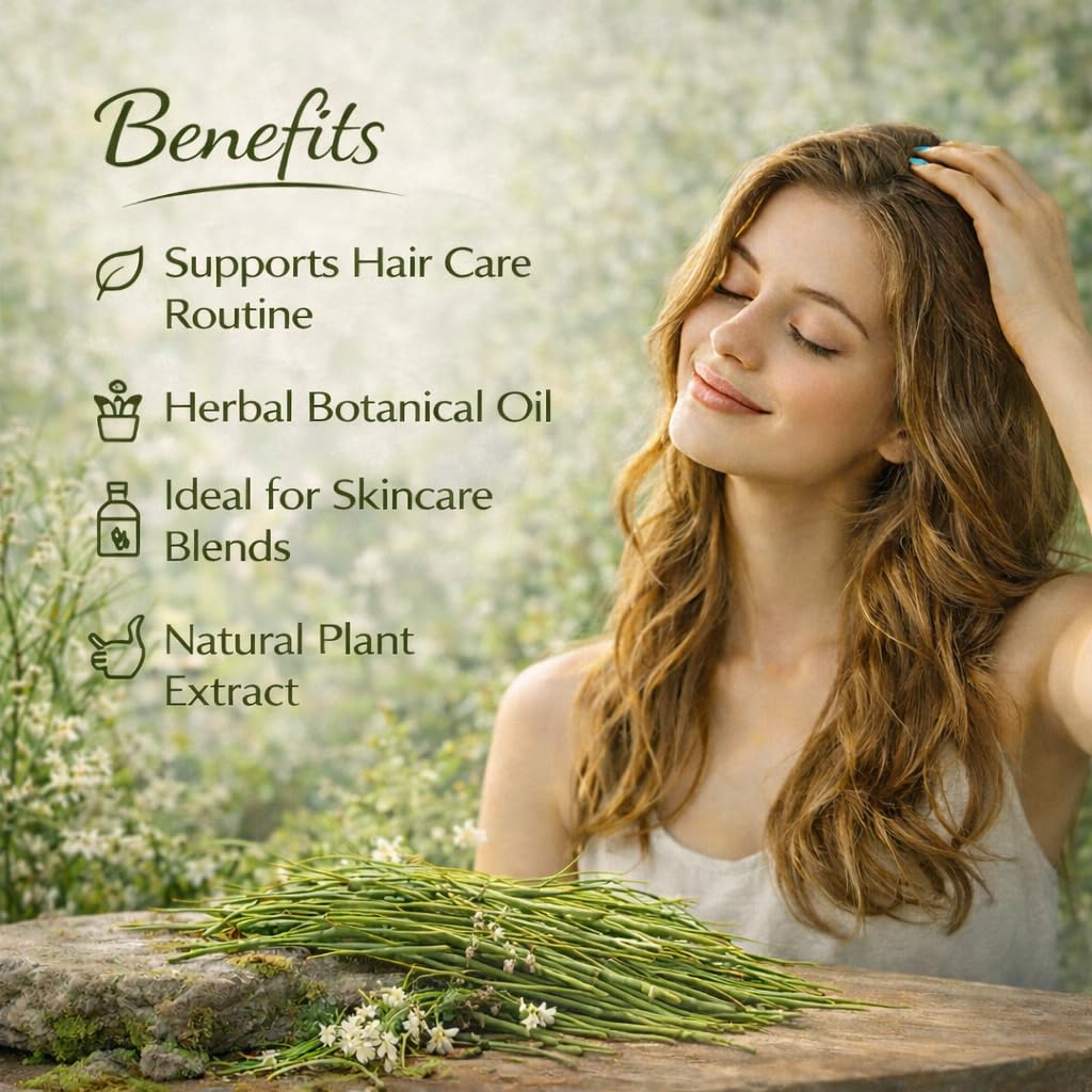 Deve Herbes Horsetail Oil (Equisetum arvense) | Cold Pressed | Pure | Natural | For Diluting Essential oils | For Hair, Skin & Massage | Non-Sticky | Lightweight | Unisex | 100ml (3.38 oz)