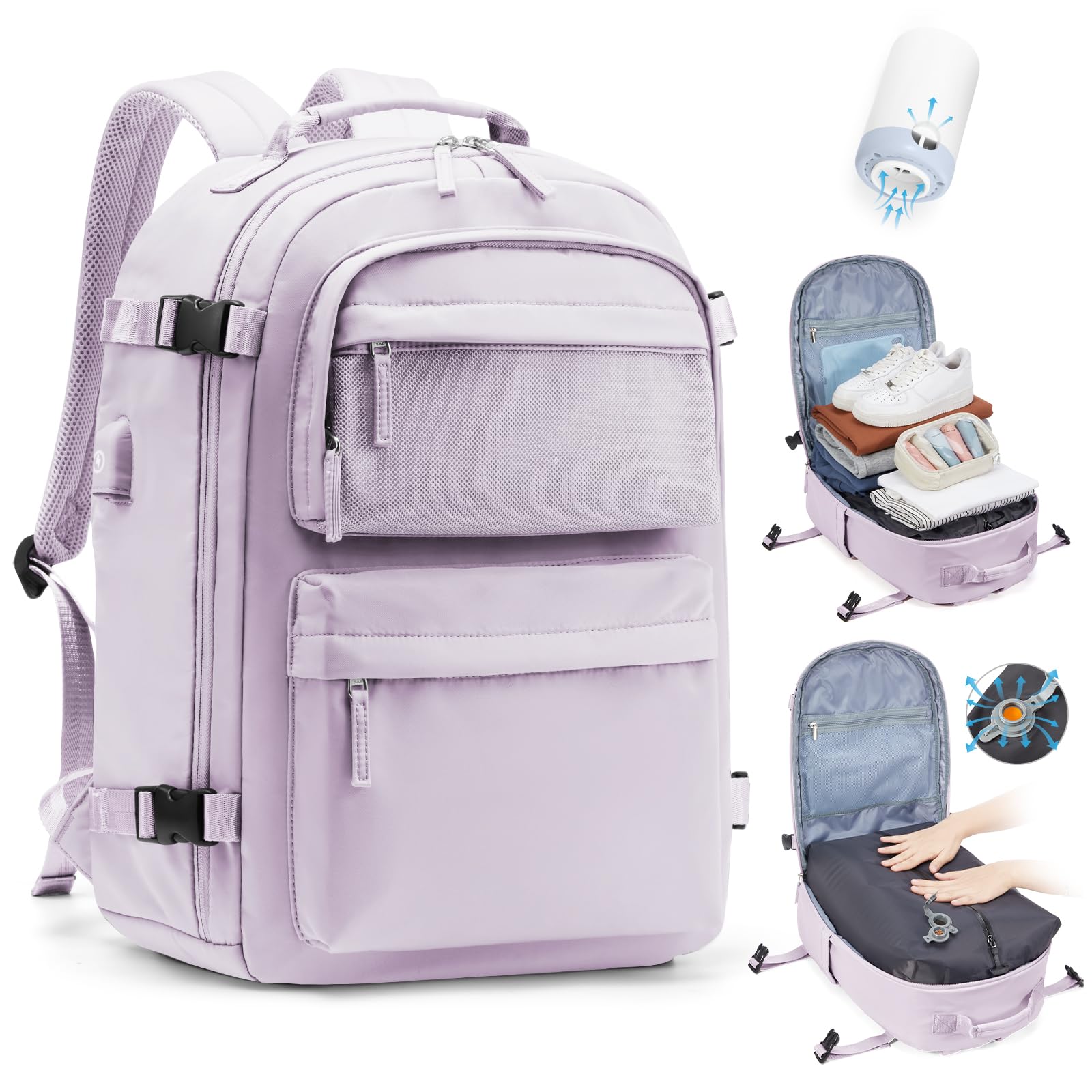 SZLX Zaino Ryanair 40x30x20 Sottovuoto con pompa Zaino da Viaggio 40x20x25 Sottovuoto Bagaglio a Mano Wizzair Donna Borse da Cabina per Easyjet 45x36x20 Uomo per Laptop 14 Pollici Impermeabile