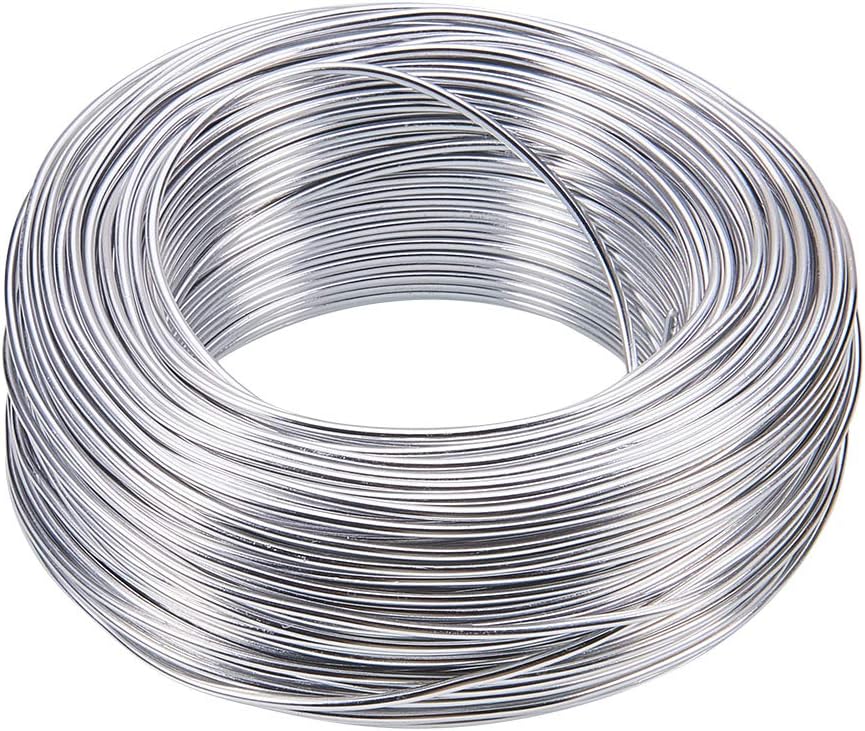 NBEADS 1 Roll of Aluminum Craft Wire Silver for Jewellery Craft, Modelling Making, Armatures and Sculpture - 2mm x 55M (Diameter x Length)