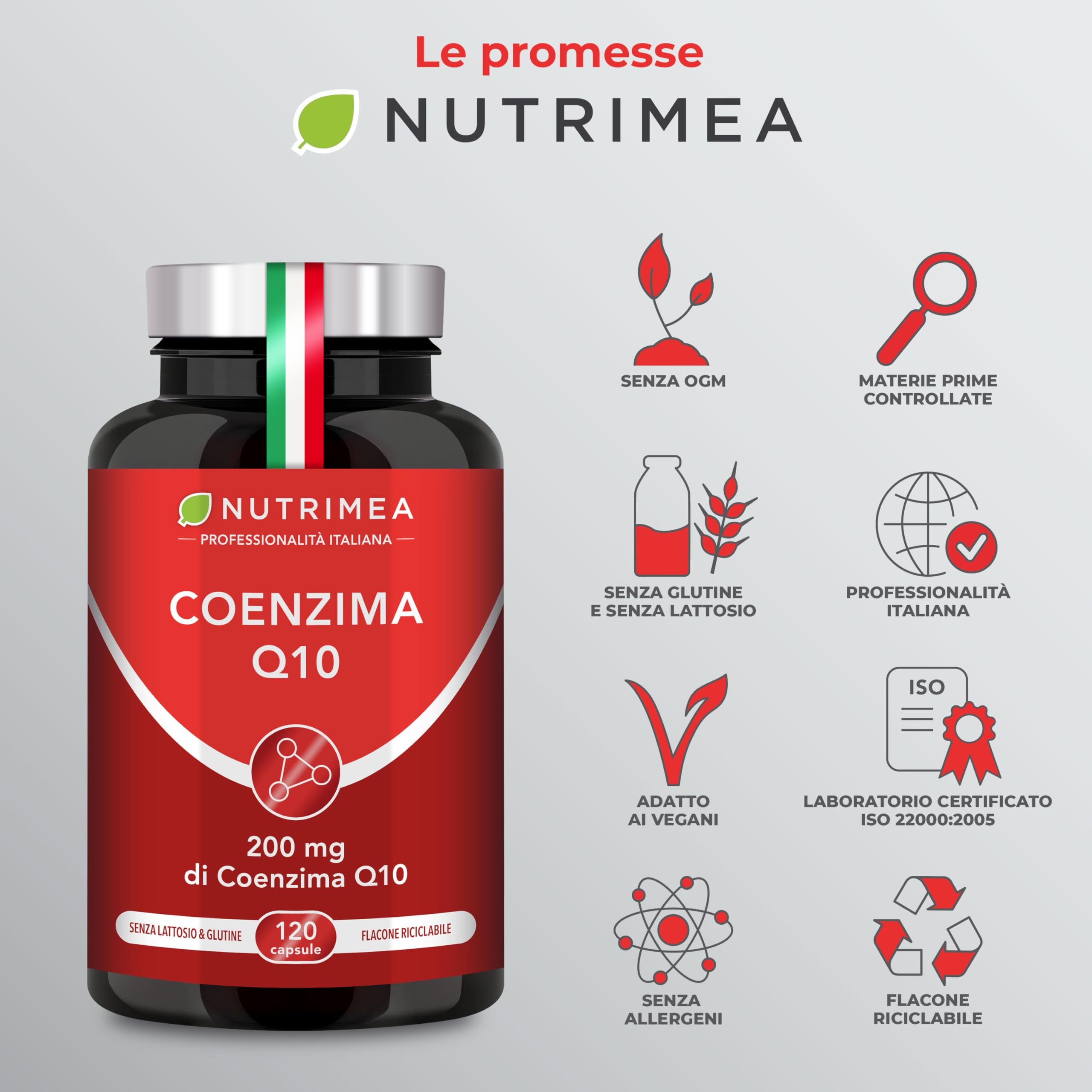 COENZIMA Q10 Ubichinolo 200 mg | Potente Integratore Naturale | Azione Anti-Età | Energia Cellulare | Massimo Assorbimento | 120 Capsule Vegane | Nutrimea