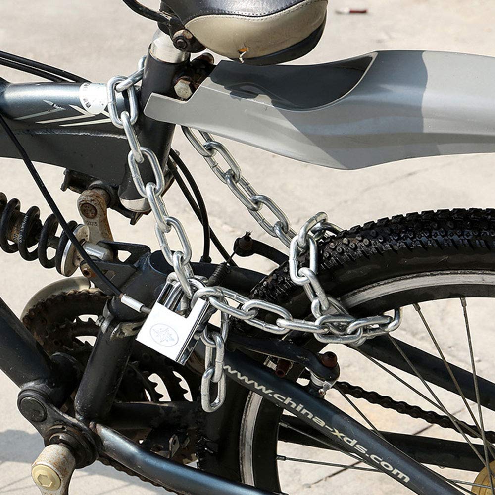Lucchetto a catena di sicurezza per moto, moto, bici, lucchetto di sicurezza con nodo da 6 mm, 1,5 m