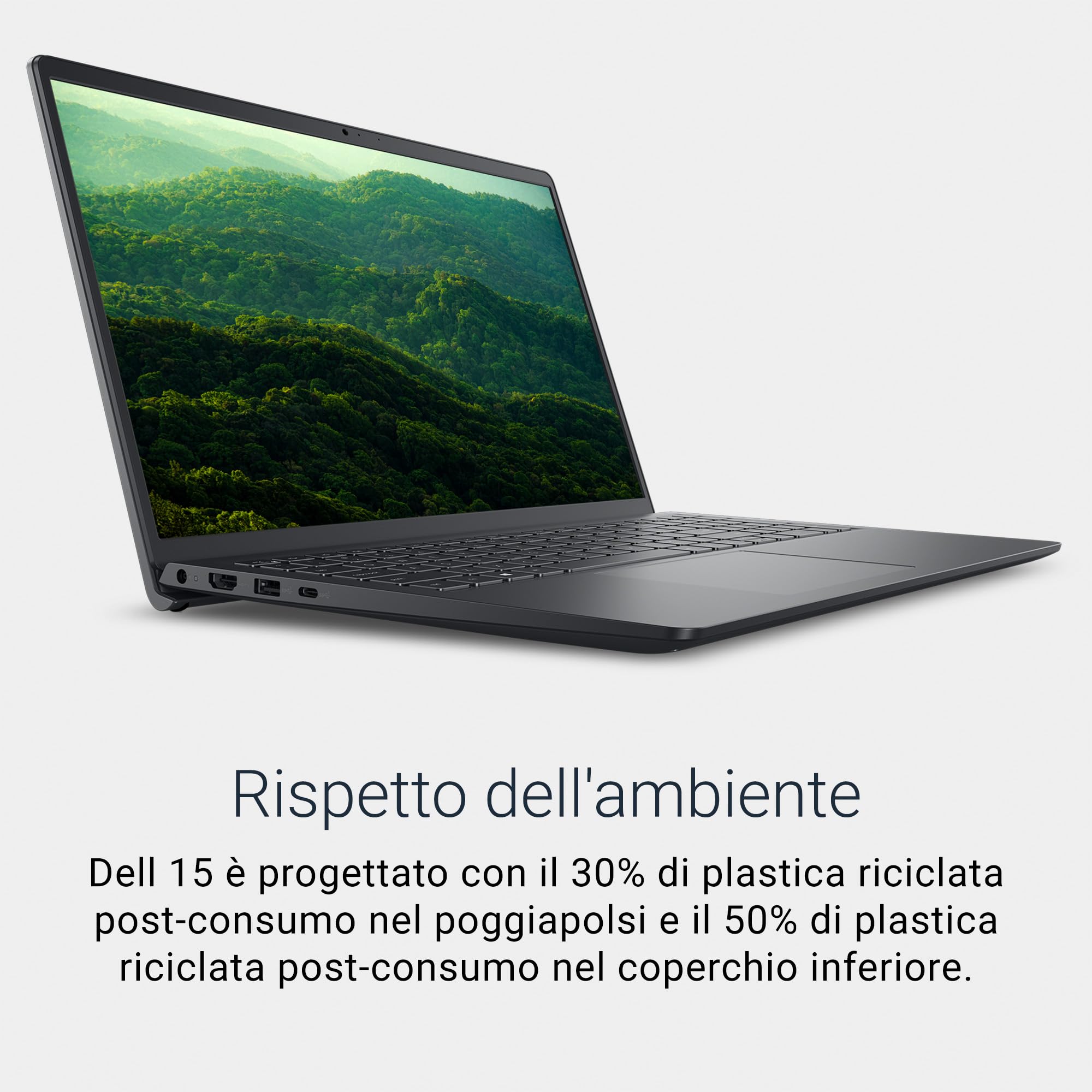 Dell 15 Laptop DC15250 15,6" FHD (1920 x 1080) 120Hz, Intel Core i5-1334U, Grafica Intel UHD, 16GB RAM, 512GB SSD, Windows 11 Home, Tastiera Italiana QWERTY – Nero Carbonio