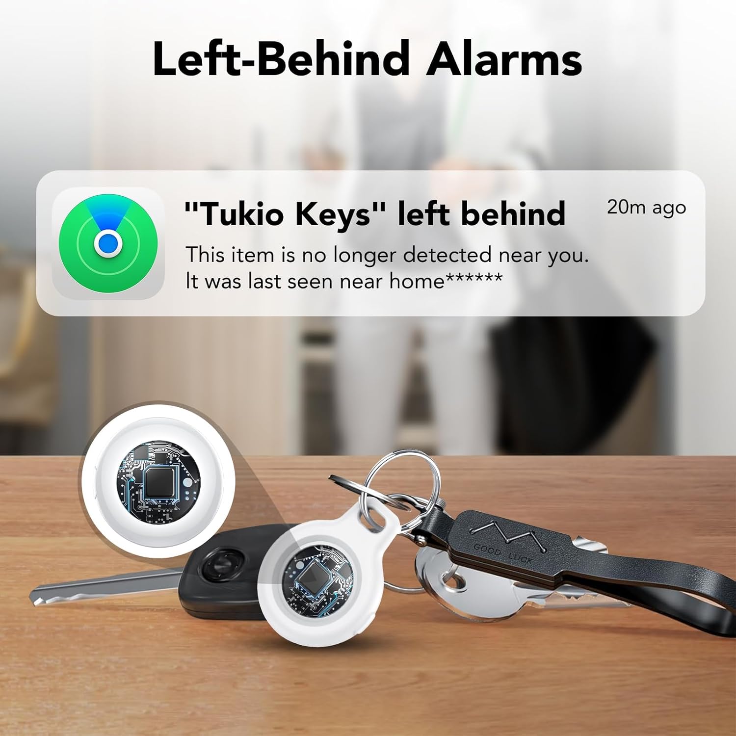 2026 New [Apple MFi Certified] (iOS Only) Tracker Tags-4 Pack, Bluetooth Tracker for Apple Find My, Replaceable Battery, Key Finder and Item Locator Smart Tag for Keys, Bags, Luggage, etc (White) - Image 5