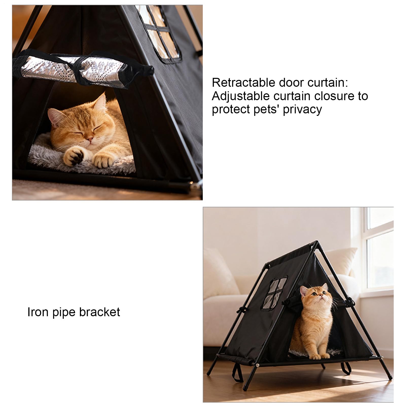 Katzenhöhle für draußen, isoliert und winddicht – dreieckiger Unterschlupf für Katzen, für Garage, Scheune, Terrasse, Balkon, Garten, Park, Wohnbereich