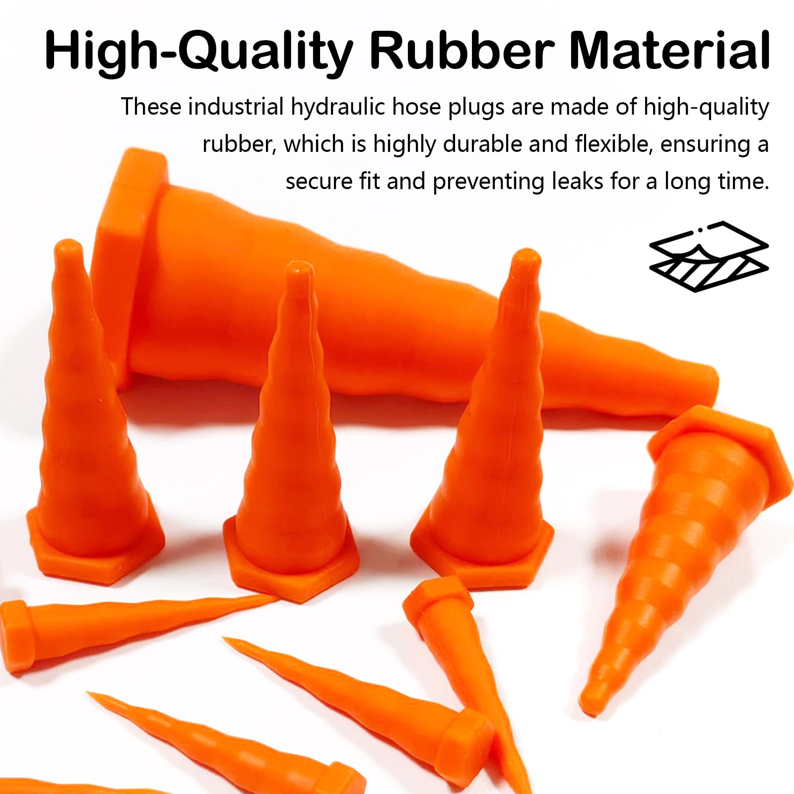 Tappi in silicone, set da 35 pezzi di tappi in gomma conici con 5 tappi grandi, 10 medi e 20 piccoli, in silicone per fori, tappi in gomma per olio idraulico, per irrigazione e protezione da perdite