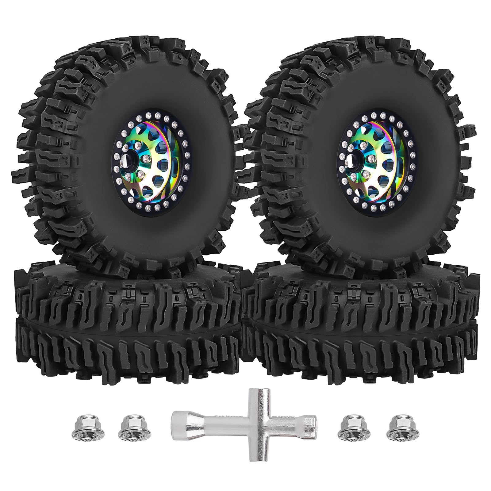 Hobbyparkrainbow Negative Offset 10mm Beadlock Wheels And Mud