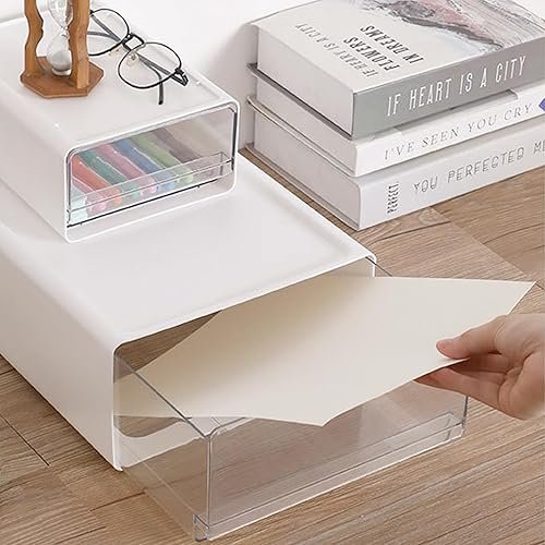 Miniatura 6 de VANRA Organizador de cajones de escritorio, cajones de almacenamiento apilables de oficina, unidad de cajón único, sistema de cajones apilables,