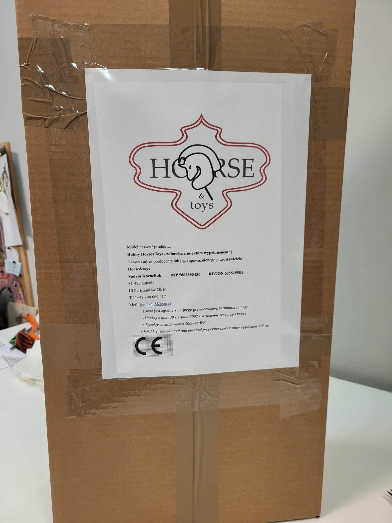 Hobby Horse - Cavallo hobby, formato A3 (cavallo su un bastone) (bianco)