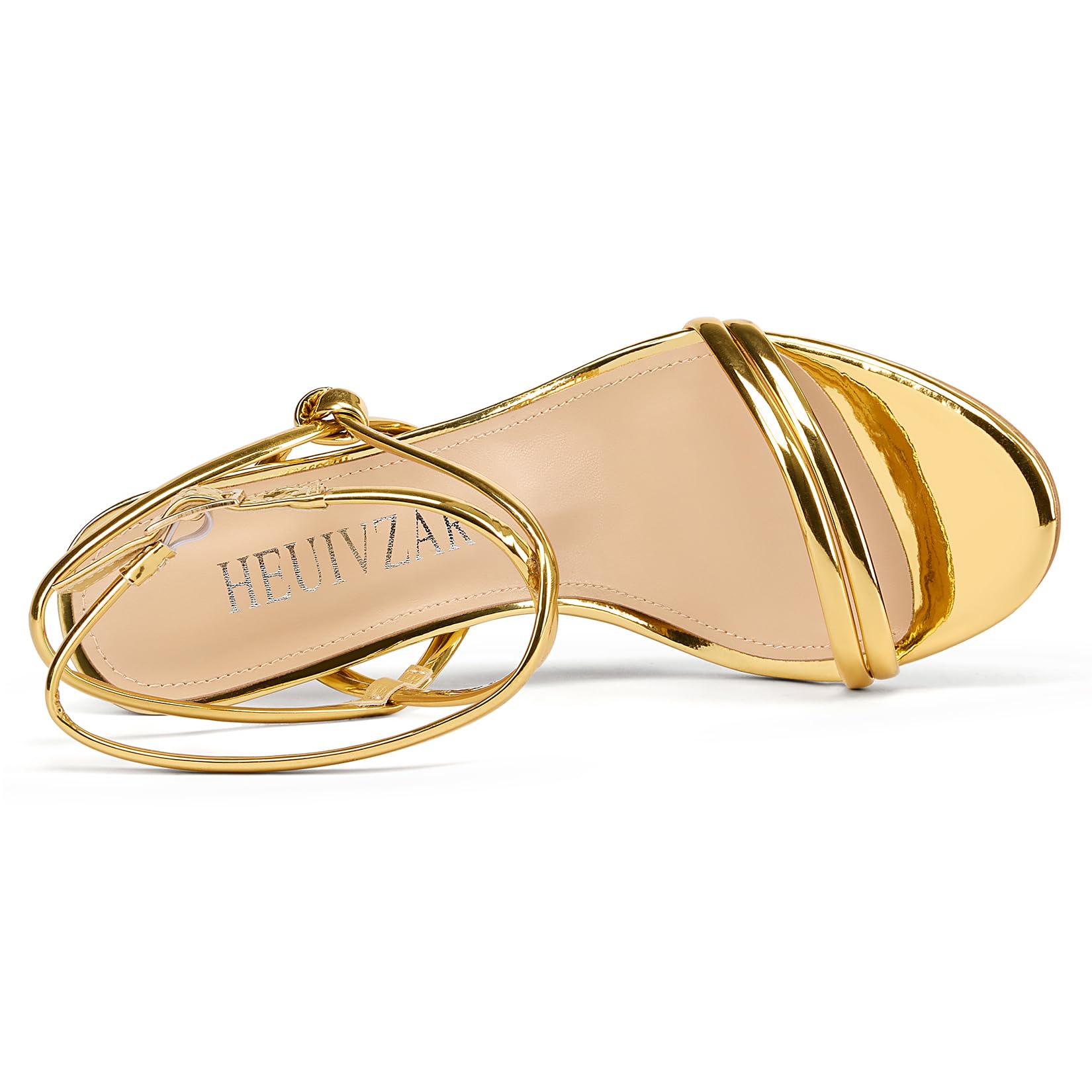 HEUIVZAR Mujer Con tirantes Cordones Aguja Alto High Heel Sandalias Abierta Punta Correa Tobillo Slingback Fiesta Dress Zapatos Verano 10 CM Heels