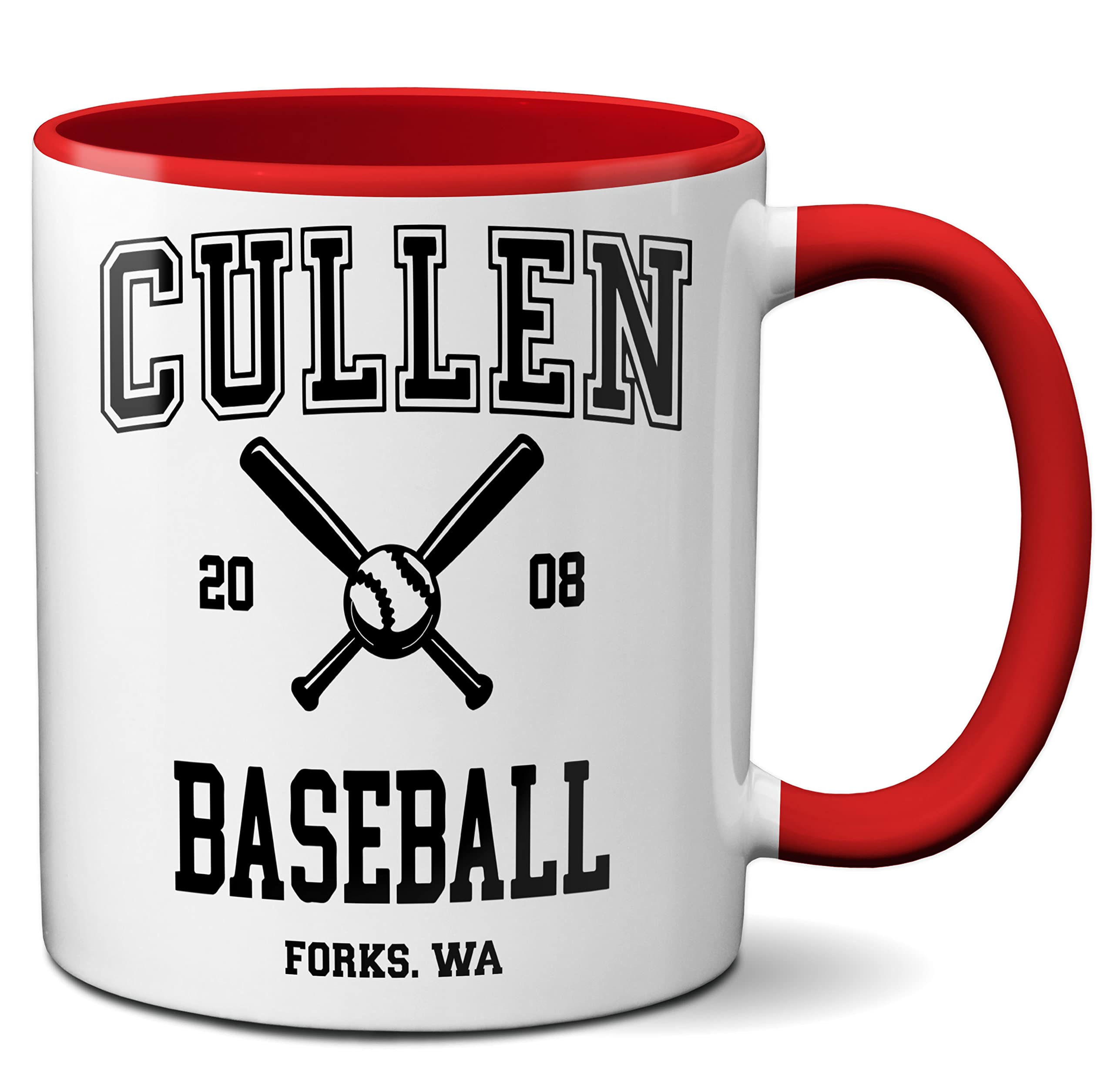 Tazza Da Colazione In Ceramica 0,33L – Design Cullen Baseball Unisex Twilight Team, Bordo E Manico Blu