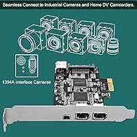 Vista 3 de Tarjeta PCIE 1394A Firewire 400 de 4 puertos para Windows OS y PC MAC OS, TI TSB43AB23, 3 x 6 pines y 1 interfaz 1394A de 4 pines, con cables de 4
