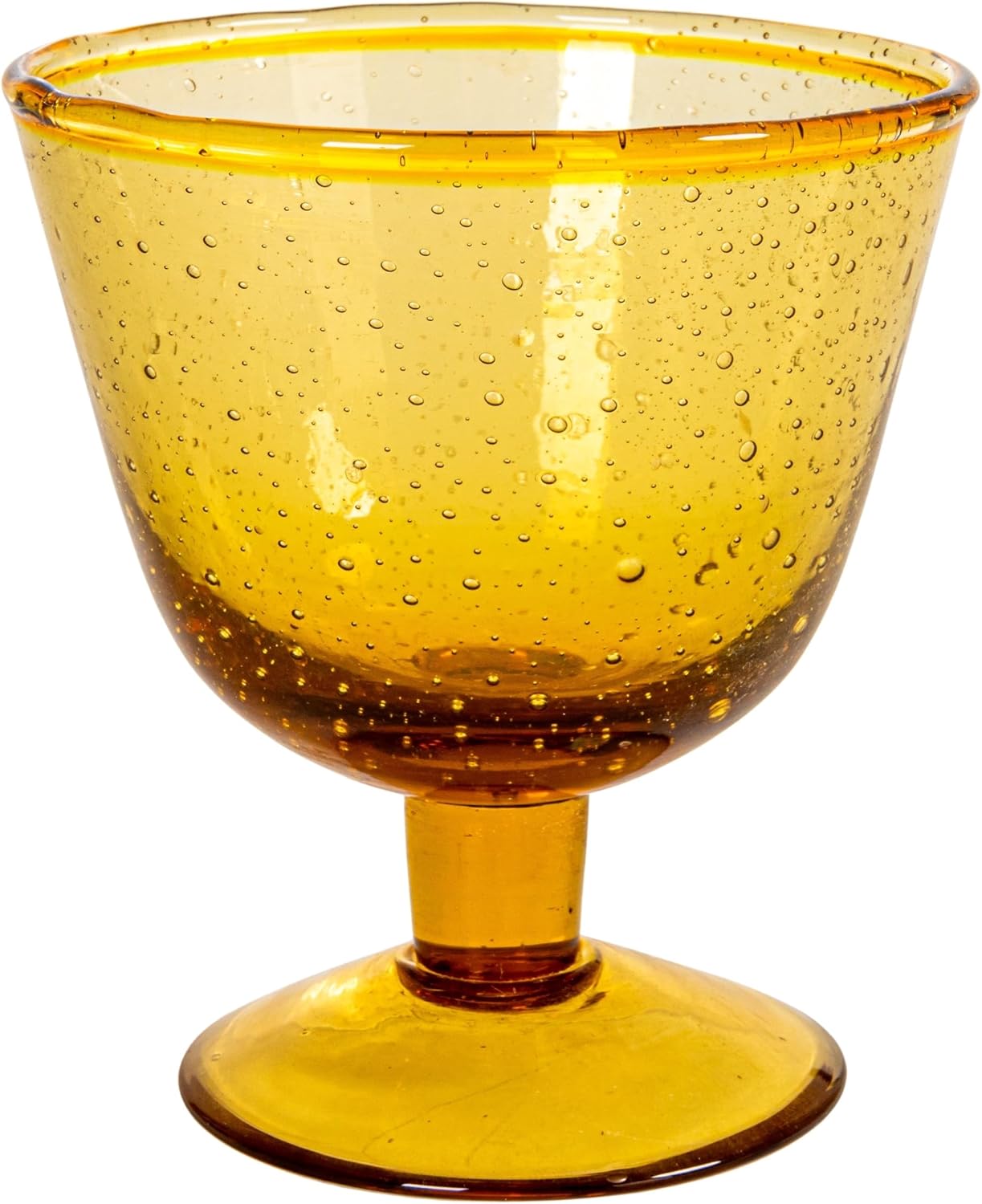 Creative Co-Op 12-Piece Hand-Blown Stemmed Seeded Drinking Glass, Multicolor