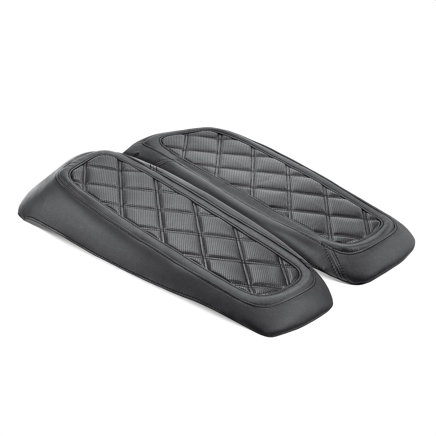 Saddlebag Covers Protective Hard Saddlebag Lid Bra for 2014-2023 Harley Touring Road King Road Glide Electra Glide Ultra Limited FLHTK FLHXS and Tri Glide (Black Stitching)