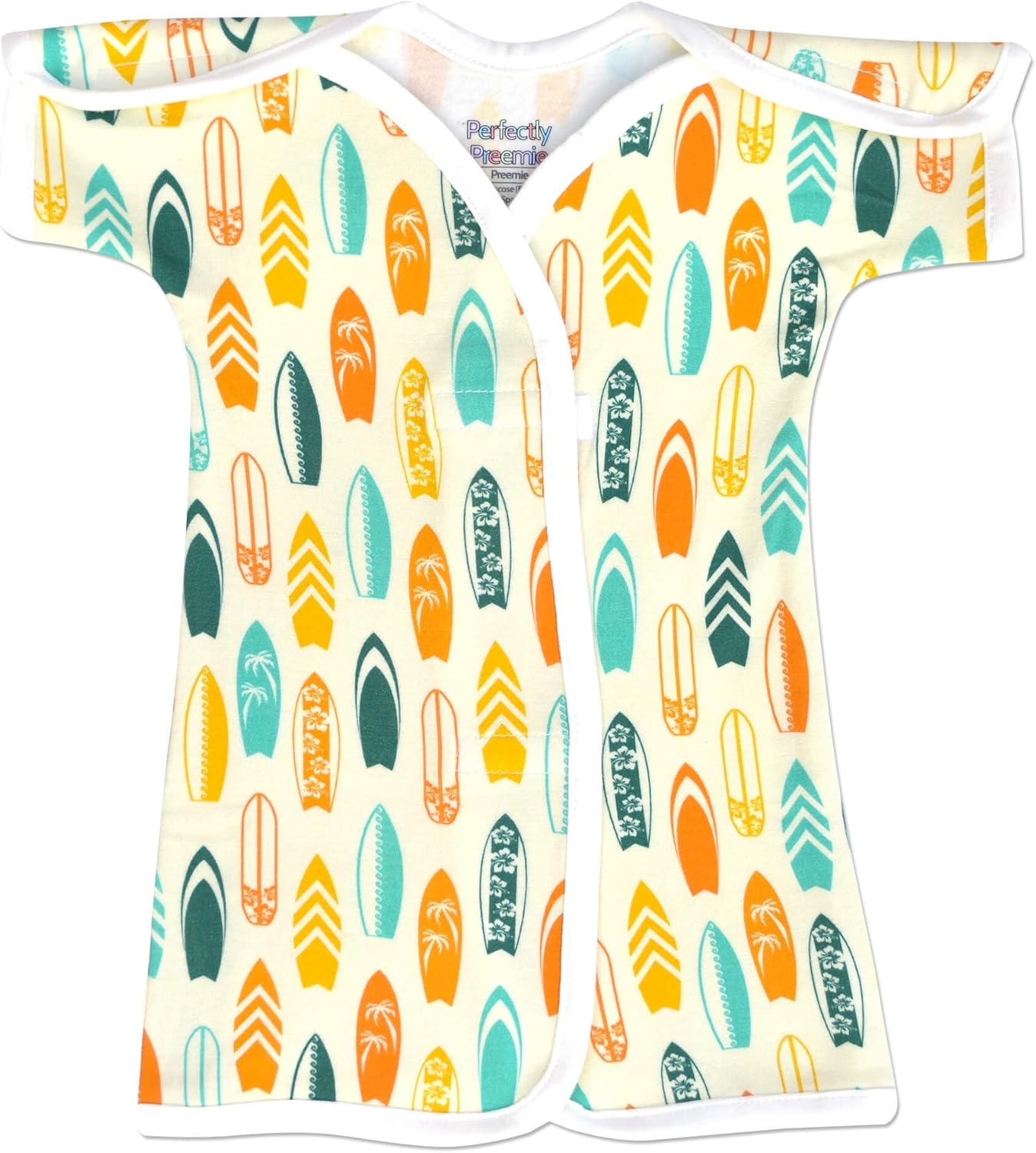 Boy's & Girl's Open-Shoulder Short-Sleeve Ultra Soft NICU Gown - NICU Friendly - Preemie (3-6lbs)
