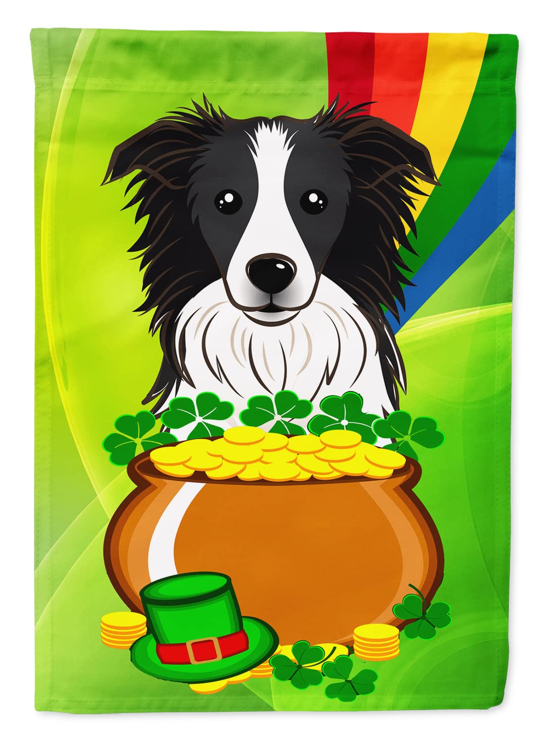 Drapeau Border Collie Saint-Patrick pour célébrer votre compagnon à la maison